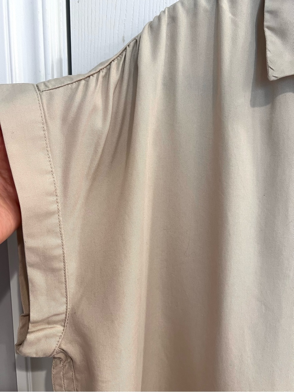 Quince Beige Button-Up Short Sleeve Blouse - Picture 4 of 8